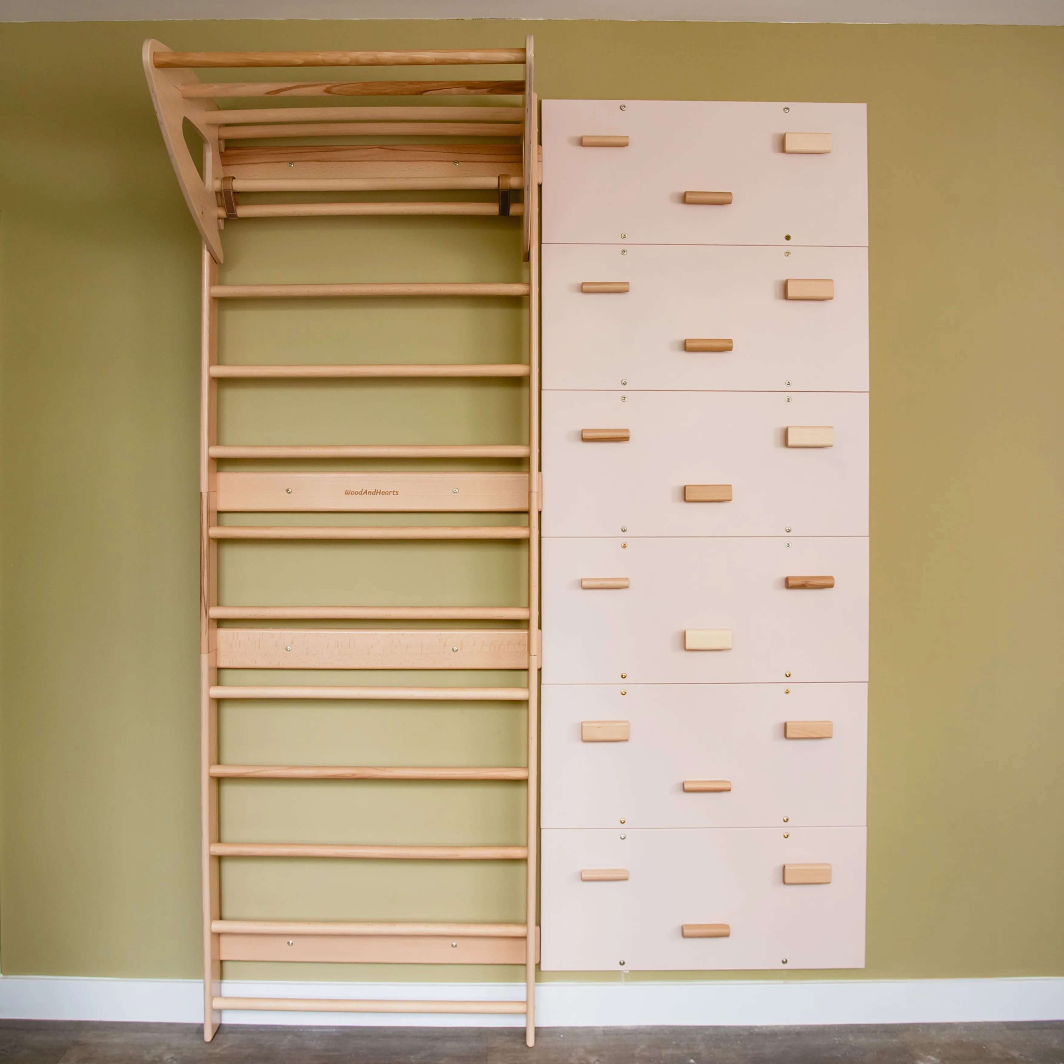 4-in-1 Sprossenwand Set mit Kletterwand & Zubehör - Image 9