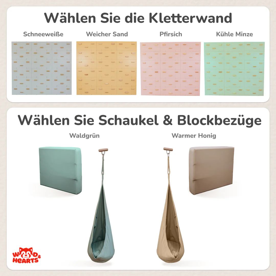 9-in-1 Indoor Spielplatz Set mit Kletterwand & Textil-Set - Image 3