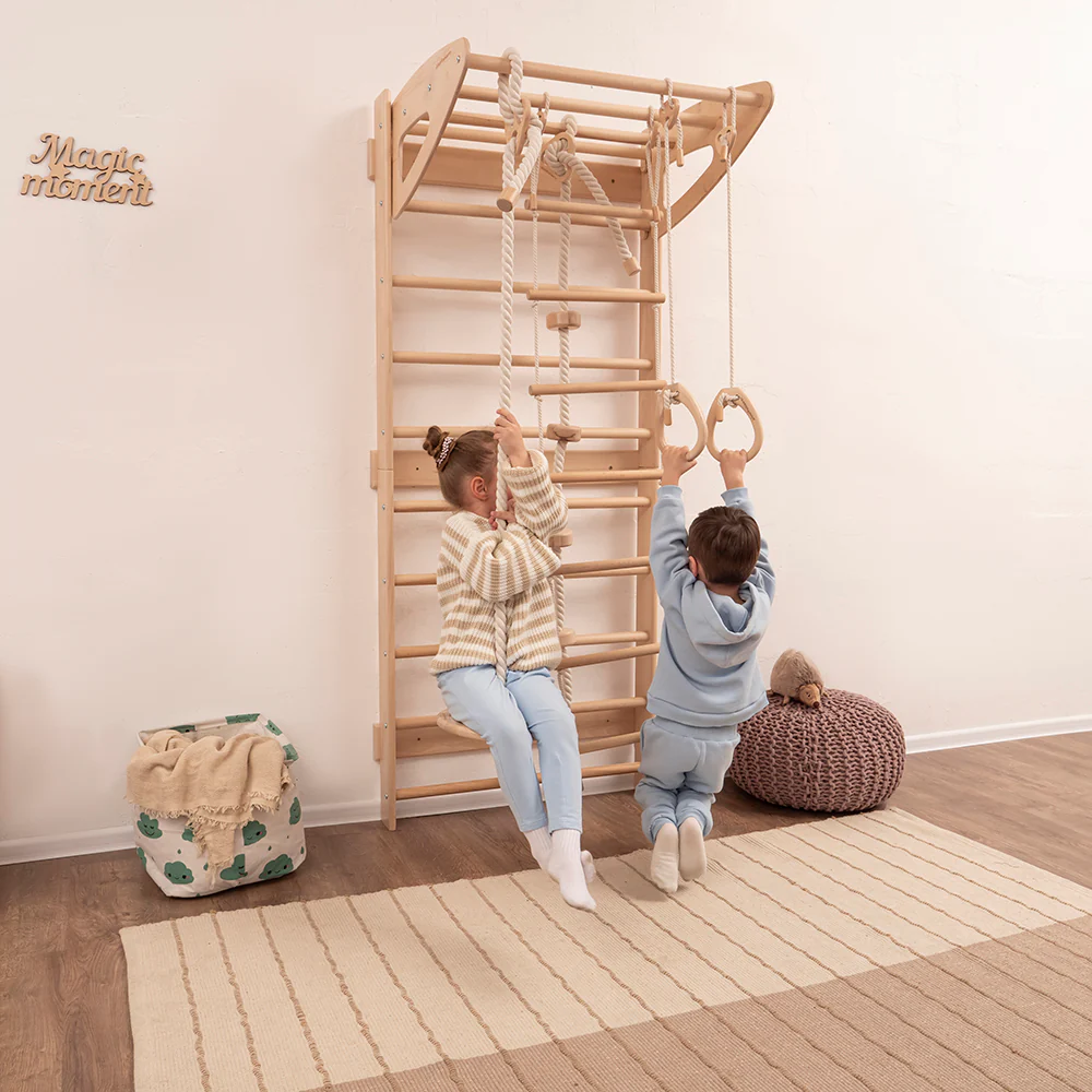 Wandstangen für Kinderzimmer mit Accessoires, Naturholzfarbe - Image 10