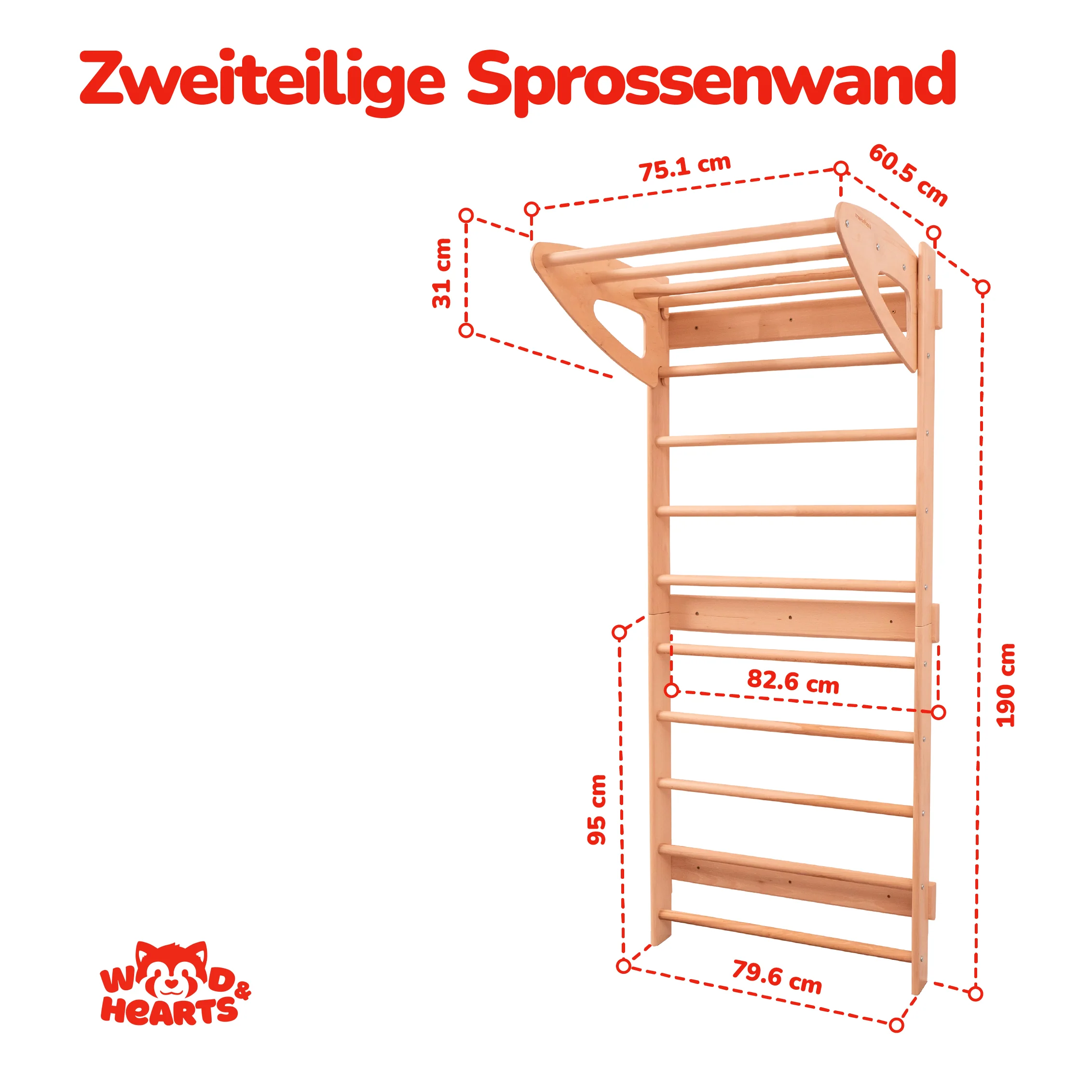 Wandstangen für Kinderzimmer mit Accessoires, Naturholzfarbe - Image 12