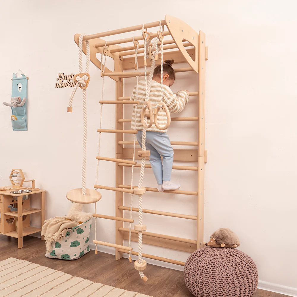Wandstangen für Kinderzimmer mit Accessoires, Naturholzfarbe - Image 3