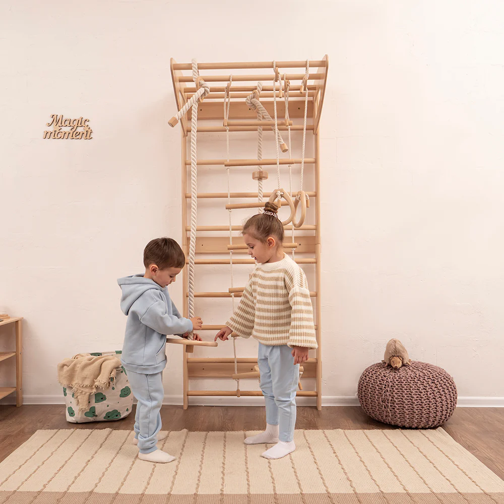Wandstangen für Kinderzimmer mit Accessoires, Naturholzfarbe - Image 4