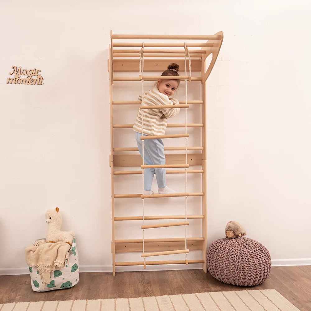 Wandstangen für Kinderzimmer mit Accessoires, Naturholzfarbe - Image 5