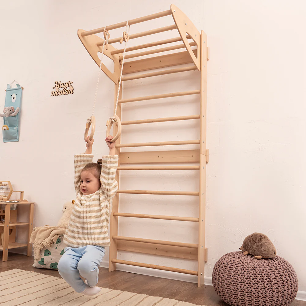 Wandstangen für Kinderzimmer mit Accessoires, Naturholzfarbe - Image 7