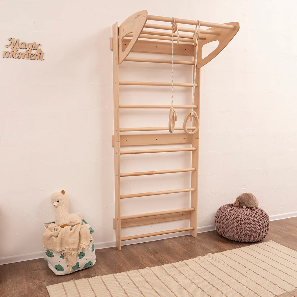 Wandstangen für Kinderzimmer mit Accessoires, Naturholzfarbe - Image 8